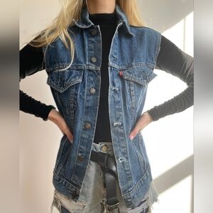 Levi's 70s Stone Wash Faded Denim Jean vest